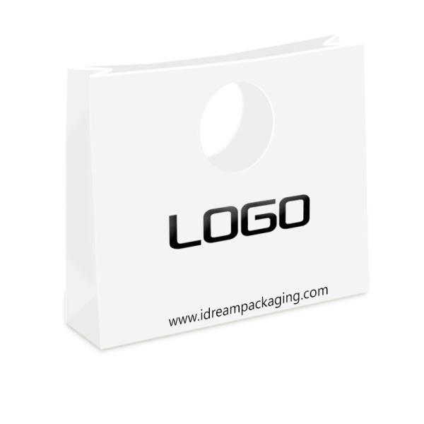 hole handle m paper bag with emboss logo custom